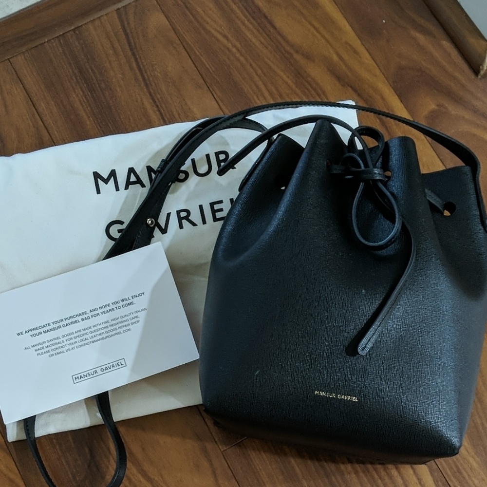Mansur Gavriel saffiano leather mini bucket bag